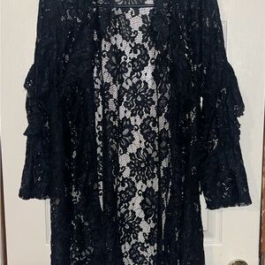 Zadie B black Lace cardigan/coverup